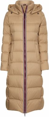 Tommy Hilfiger Bunda - GLOBAL STRIPE DOWN MAXI béžová