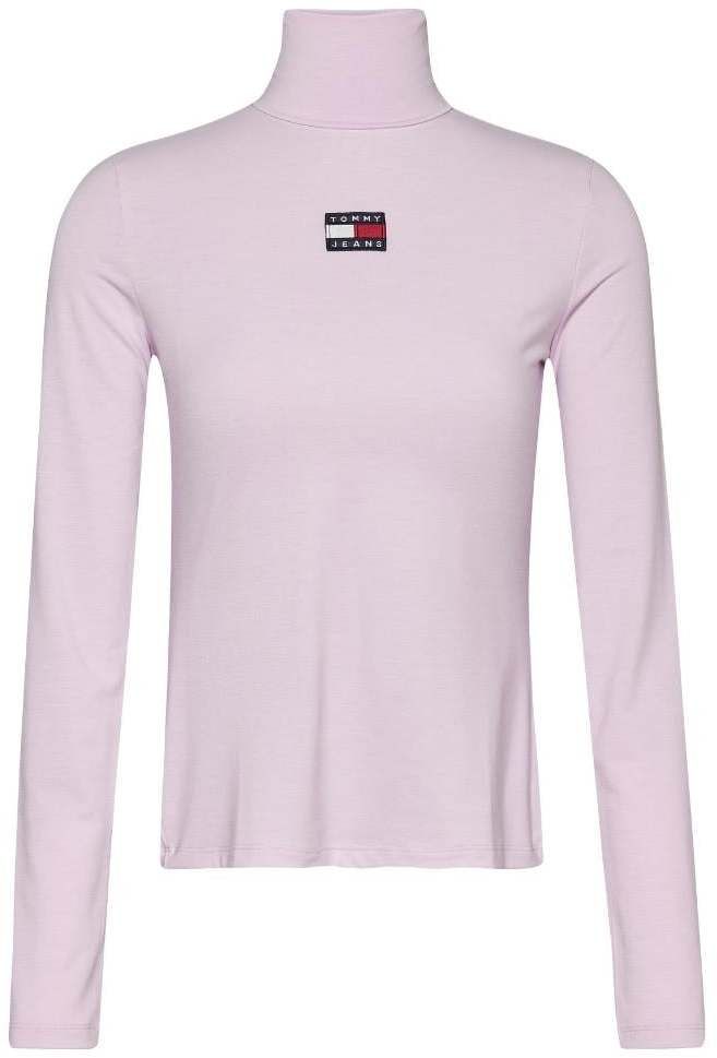 Tommy Jeans Rolák - TJW SLIM BADGE TURTL ružový