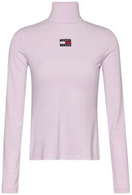 Tommy Jeans Rolák - TJW SLIM BADGE TURTL ružový