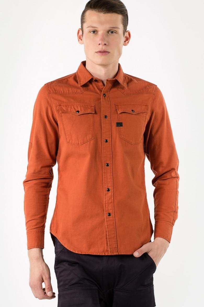 Košeľa - G-STAR 3301 pm shirt l/s oranžová