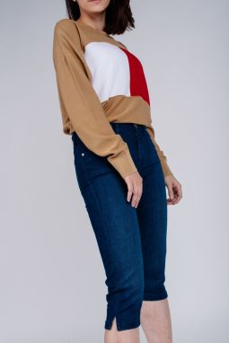 Tommy Hilfiger Krátke nohavice - TH FLEX VENICE RW CAPRI AURA tmavomodré