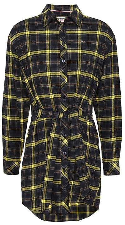 Tommy Jeans Šaty - TJW FLANNEL SHIRT DRESS žlté