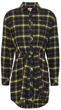 Tommy Jeans Šaty - TJW FLANNEL SHIRT DRESS žlté