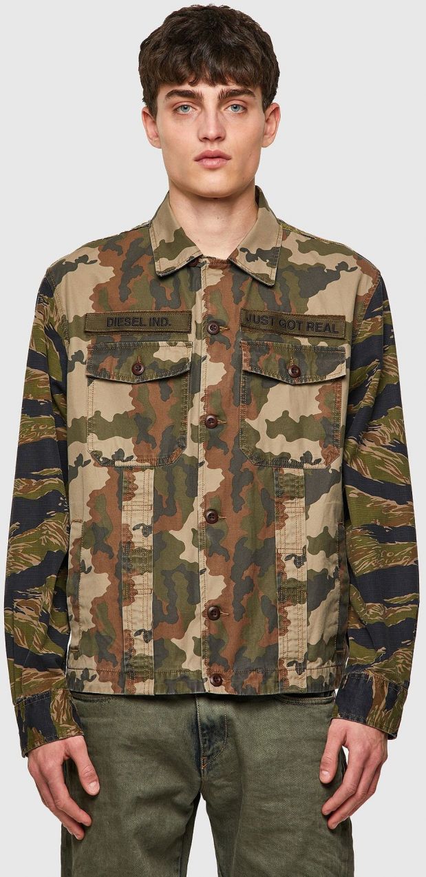 Diesel Bunda - JFULLERCMF JACKET vzorovaná