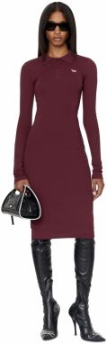 Diesel Šaty - D-RIBENNY-LS-D DRESS červené