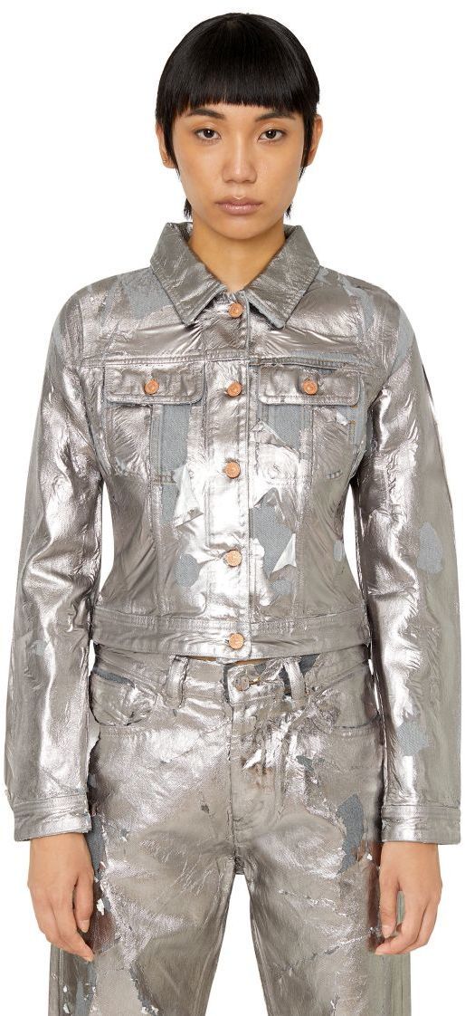Diesel Bunda - DE-SLIMMY JACKET sivá