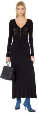 Diesel Šaty - D-BORDY-LONG DRESS čierne