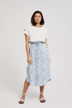 Women's midi skirt with flowers MOODO - blue