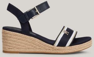 Tmavomodré dámske sandále na kline Tommy Hilfiger