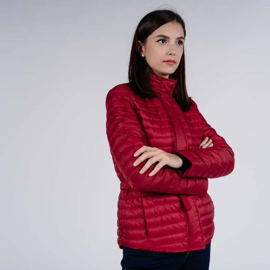 Michael Kors Bunda - BELTED PCKBL PUFFR červená