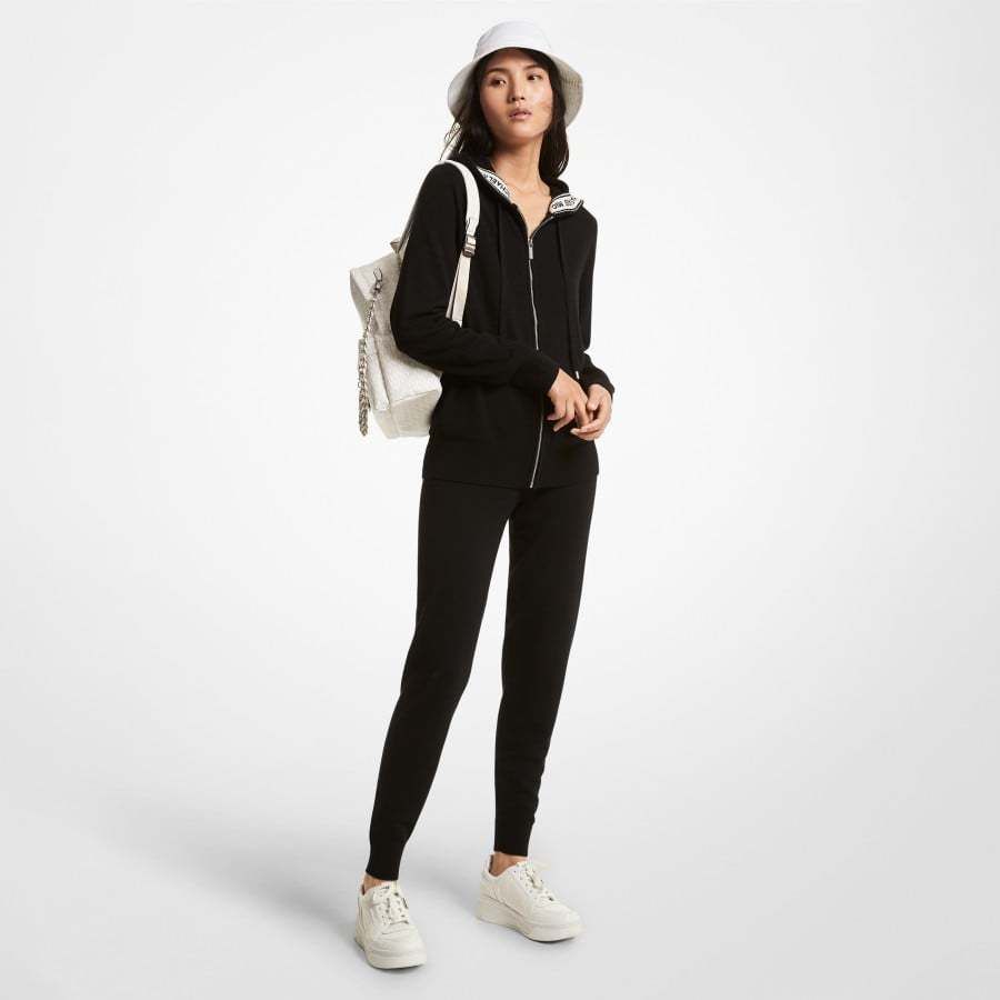 Michael Kors Mikina - UNISEX ZIP HOODIE čierna