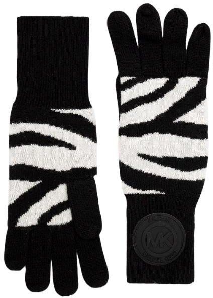 Michael Kors Rukavice - CASH BLEND ZEBRA GLOVES vzorované