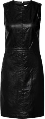 Michael Kors Šaty - FITTED FX LTHER DRESS čierne