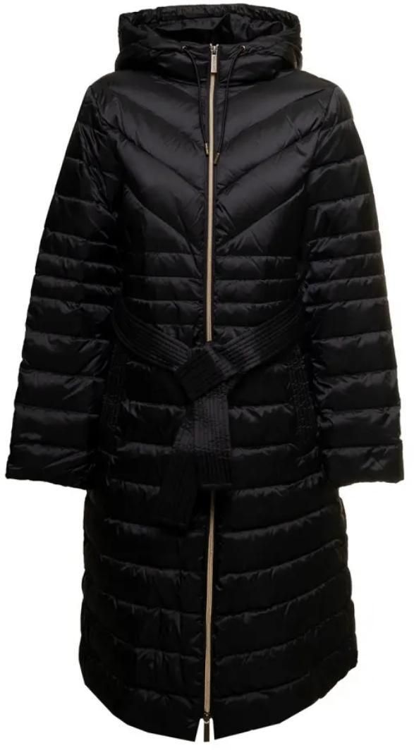 Michael Kors Bunda - LONG FITTED PUFFER čierna
