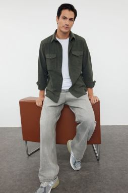 Trendyol Khaki Regular Fit Pocketed Flannel Winter Shirt