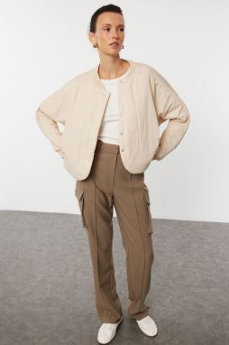 Trendyol Beige Parachute Detail Pocket Bomber Jacket