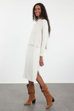 Trendyol Stone Midi Knitwear Sweater Dress
