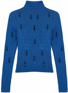 Trendyol Limited Edition Indigo Stone Detailed Stand Collar Knitwear Sweater