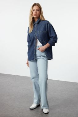 Trendyol Blue High Waist Wide Leg Jeans