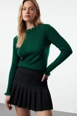 Trendyol Dark Green Ruffle Detailed Knitwear Sweater