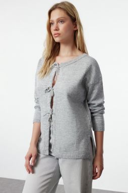 Trendyol Gray Soft Textured Reversible Knitwear Sweater