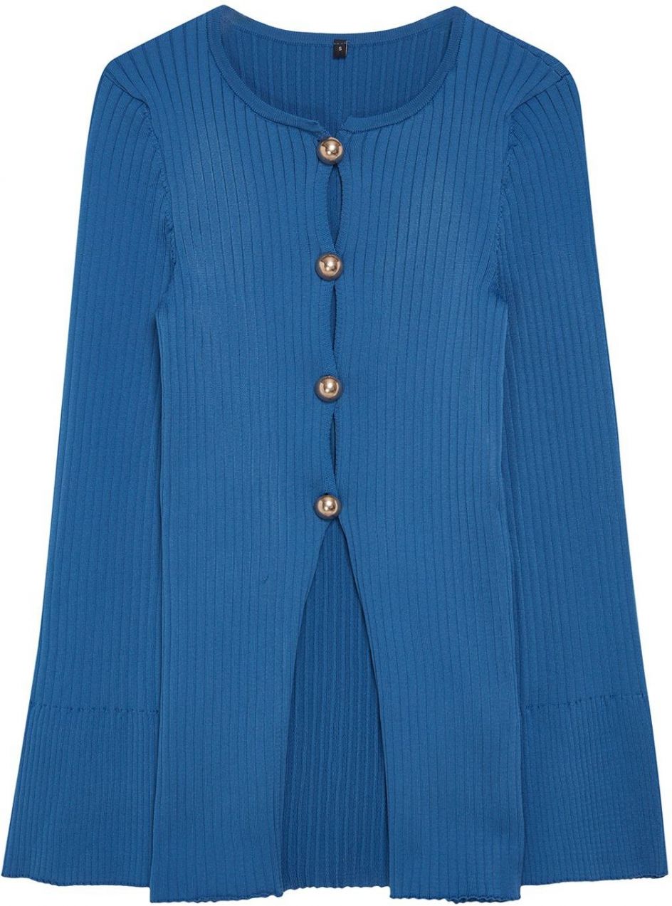 Trendyol Limited Edition Navy Blue Button Detailed Knitwear Cardigan