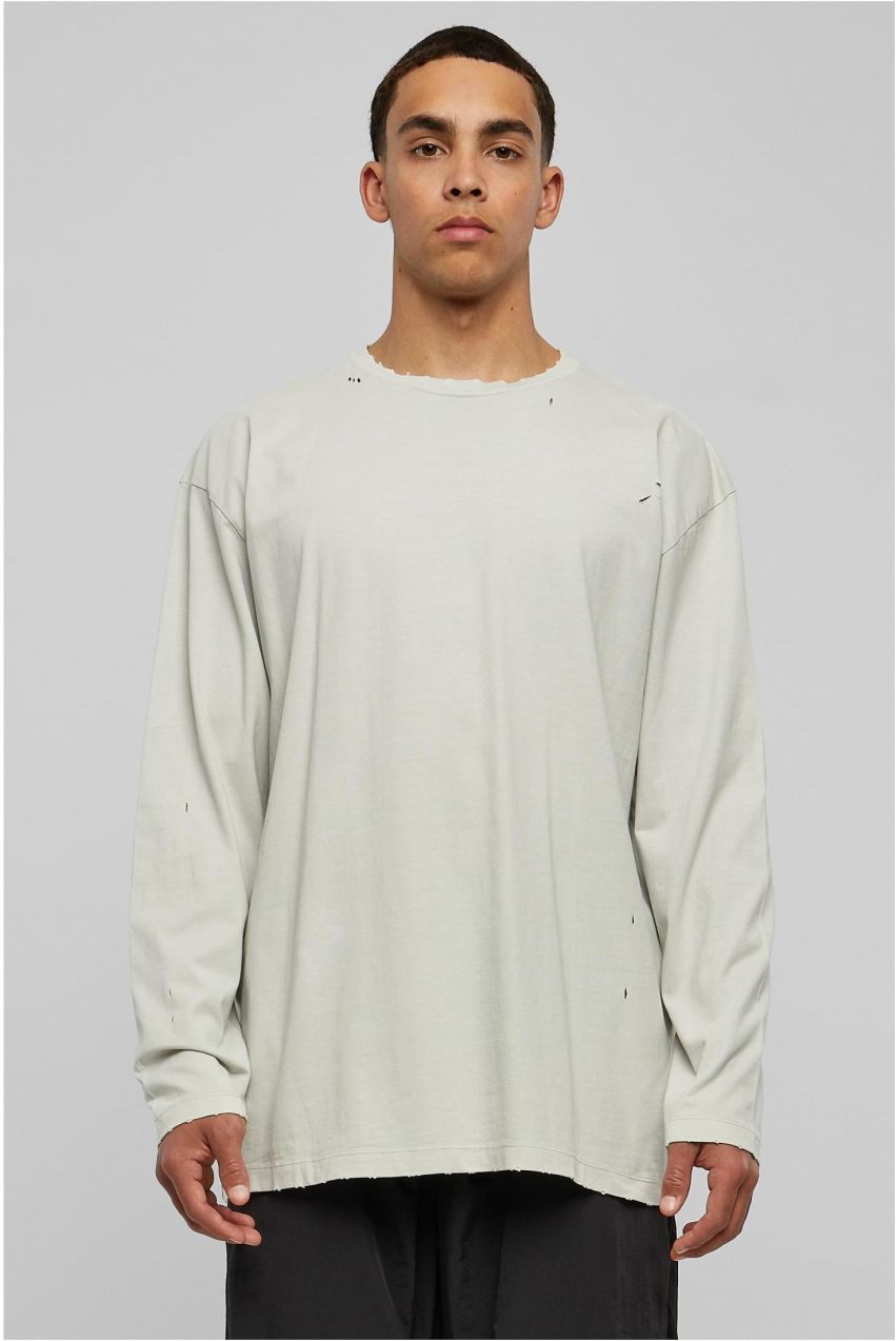 Oversized Distressed Long Sleeve Lightasphalt