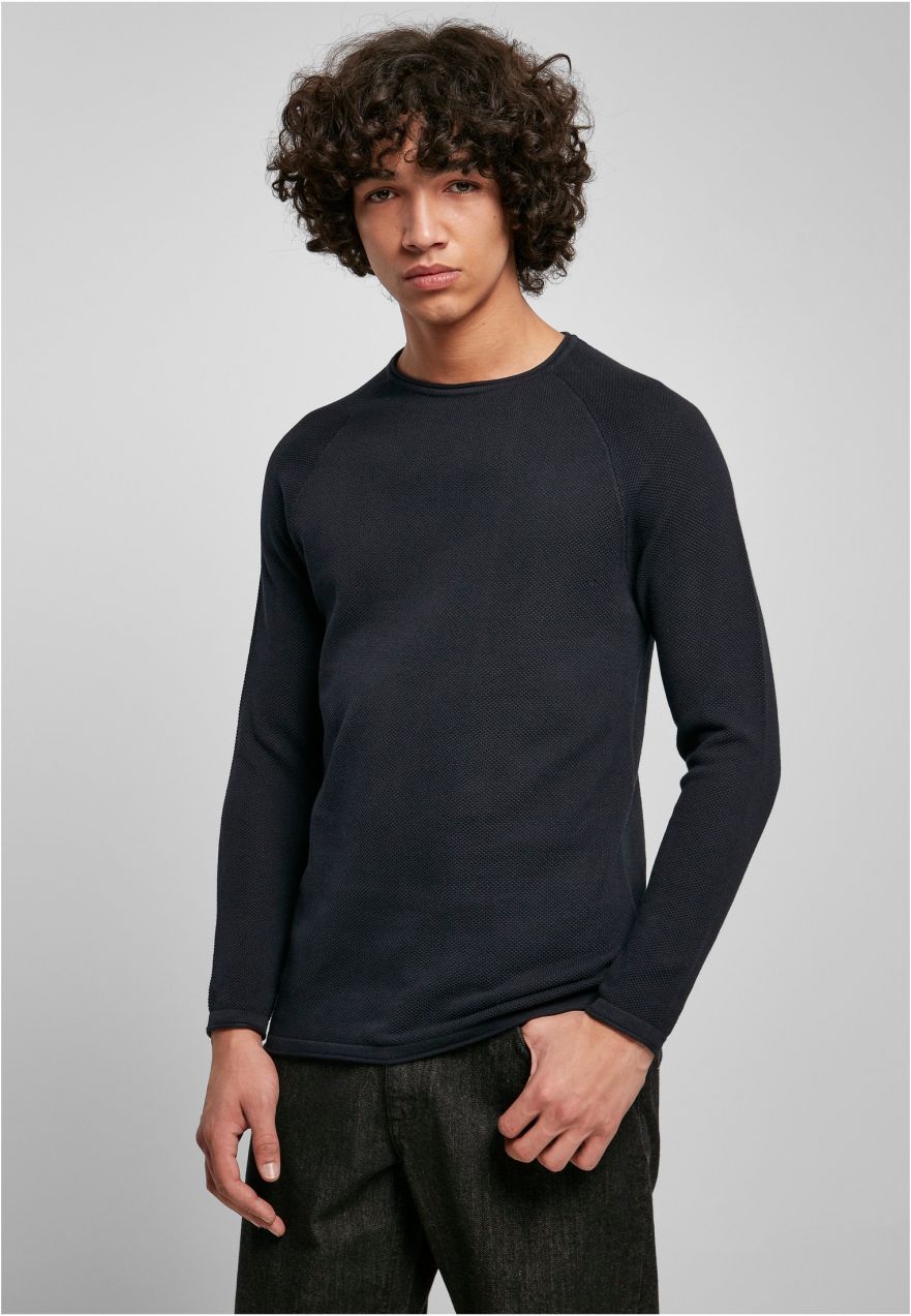 Knitted raglan long sleeve black