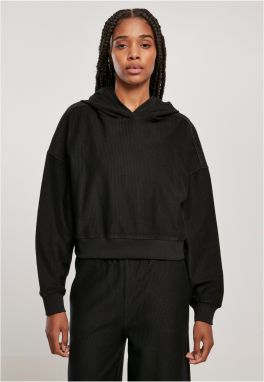 Women's oversized Short Rib Hoody black