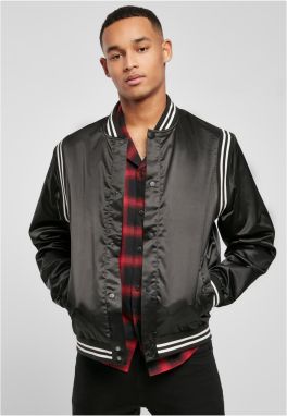 Satin College Jacket Black