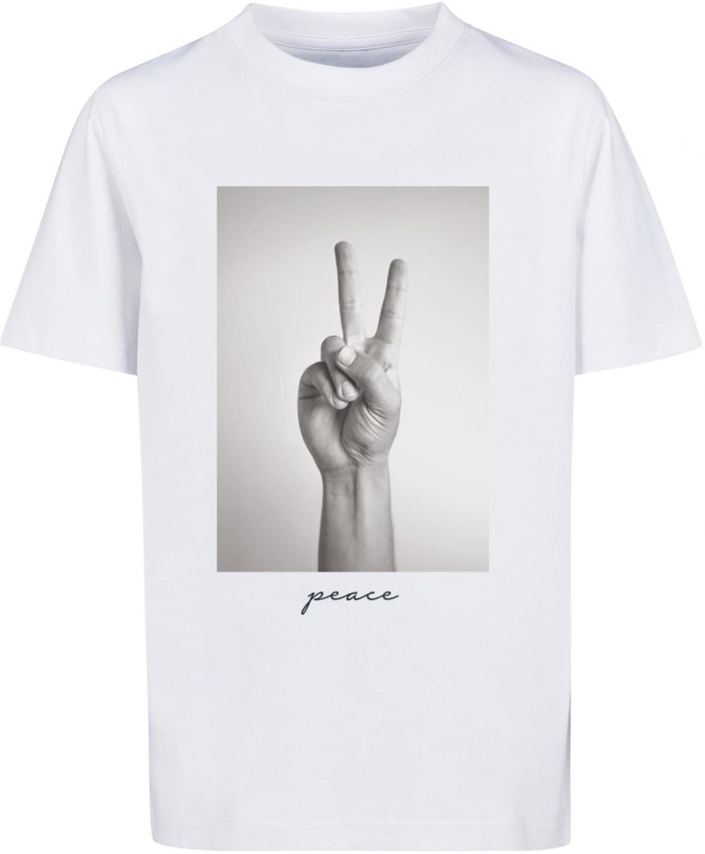 Children's T-shirt with peace sign white