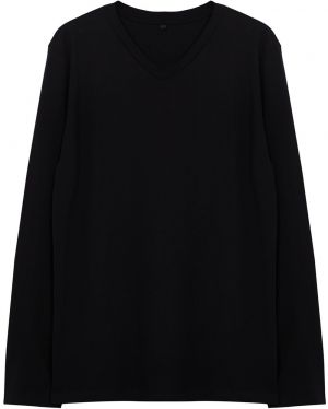 Trendyol Black Slim/Slim Fit V Neck 100% Cotton T-shirt
