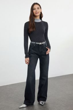 Trendyol Black High Waist Wide Leg Jeans