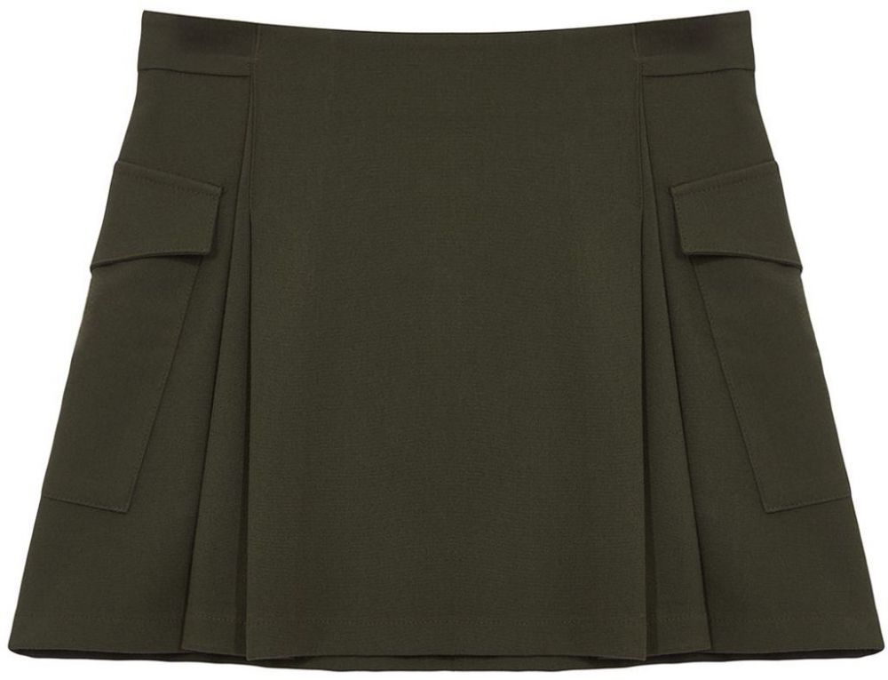 Trendyol Limited Edition Dark Khaki Pocket Mini Woven Skirt