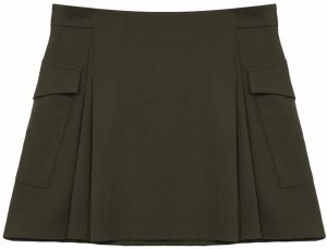 Trendyol Limited Edition Dark Khaki Pocket Mini Woven Skirt