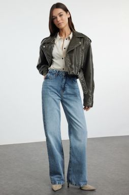 Trendyol Blue High Waist Wide Leg Jeans