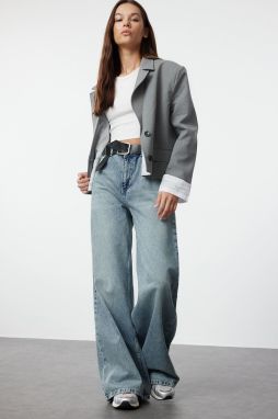 Trendyol Blue Normal Waist Extra Wide Leg Jeans