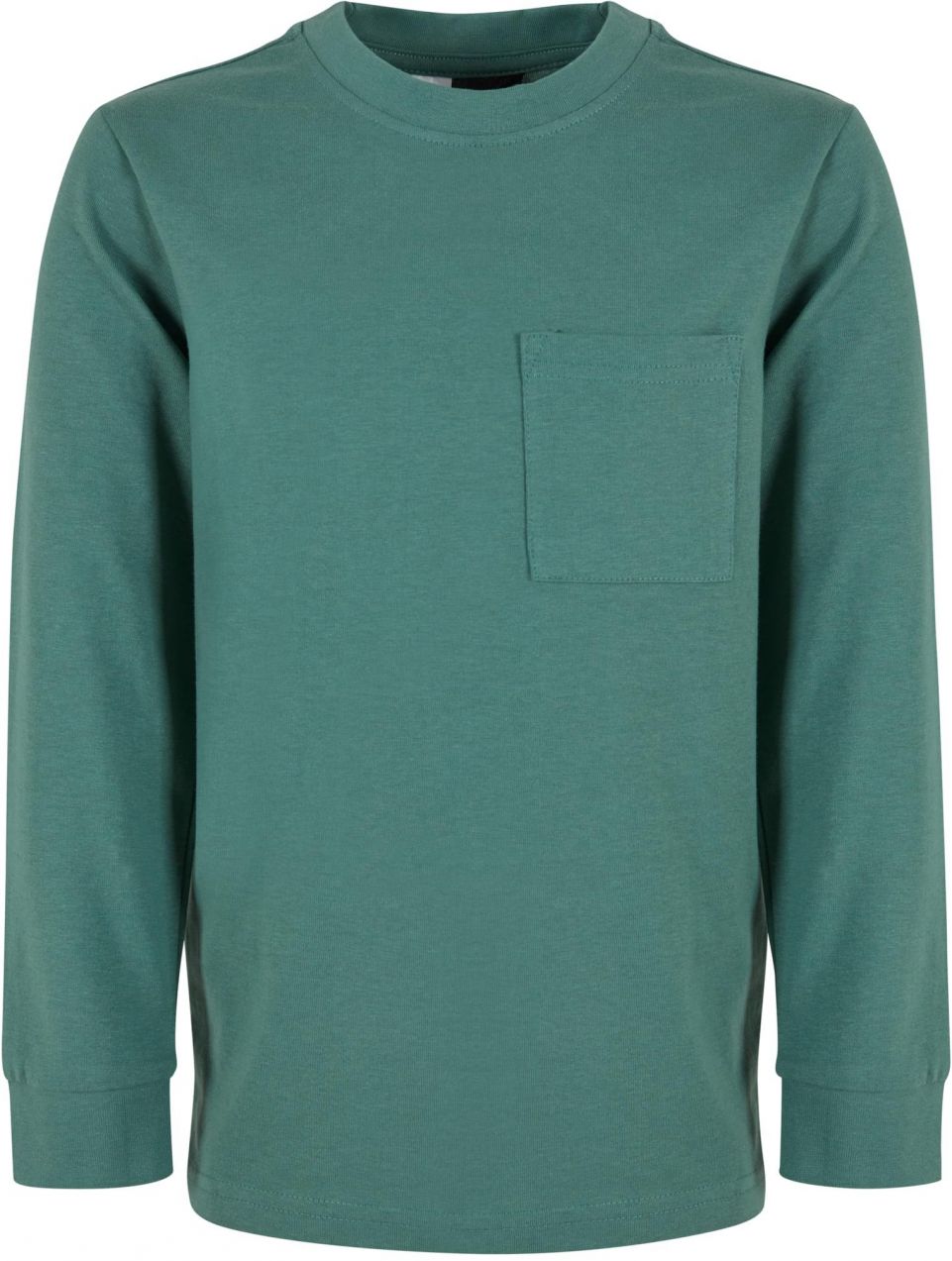 Boys' long-sleeved T-shirt with a green pocket