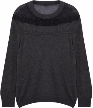 Trendyol Curve Anthracite Braided Tulle Detailed Knitwear Sweater