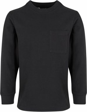 Boys' long-sleeved T-shirt with pocket black