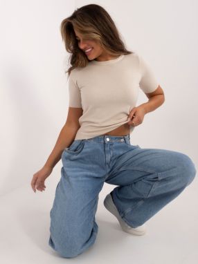 Light beige classic sweater with viscose