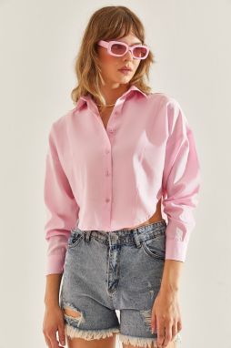 Bianco Lucci Women's Oversize Crop Shirt
