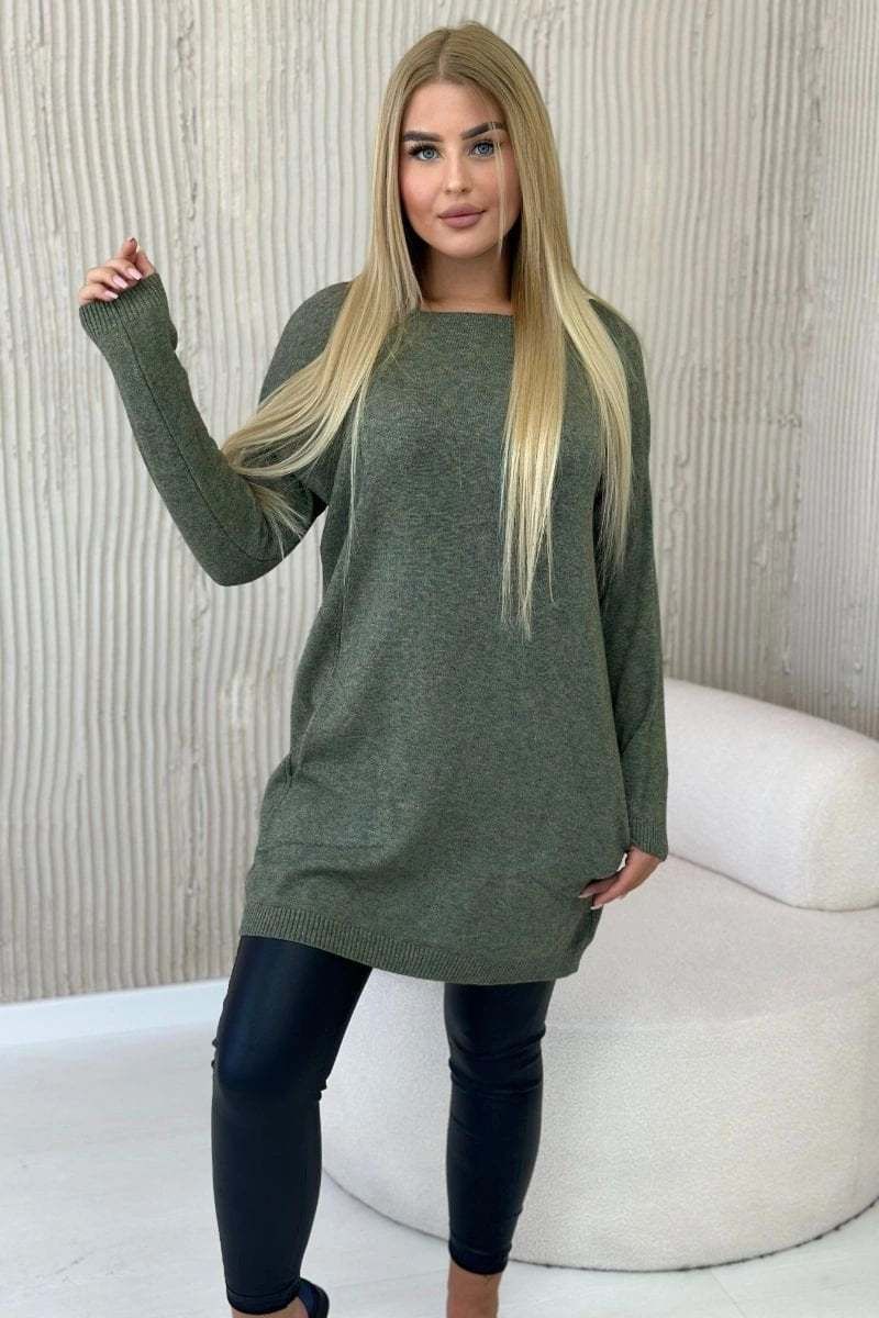 Viscose sweater with khaki pockets
