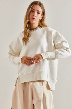 Bianco Lucci Women's Three Thread Raised Oversize Sweatshirt