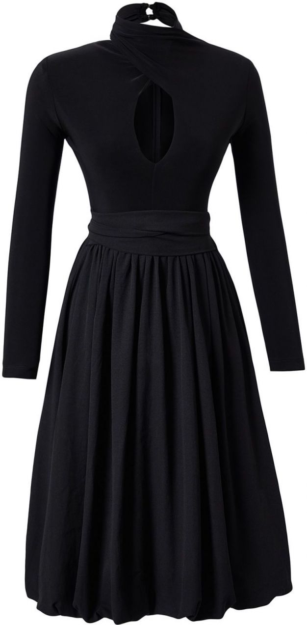 Trendyol Black A-Line Balloon Skirt Detailed Woven Chic Evening Dress