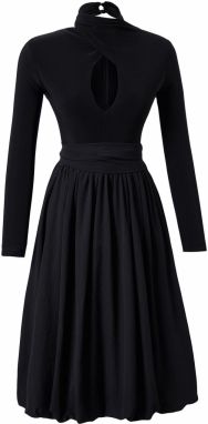 Trendyol Black A-Line Balloon Skirt Detailed Woven Chic Evening Dress