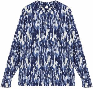 Trendyol Curve Navy Blue Printed Fitted High Collar Knitted Plus Size Blouse