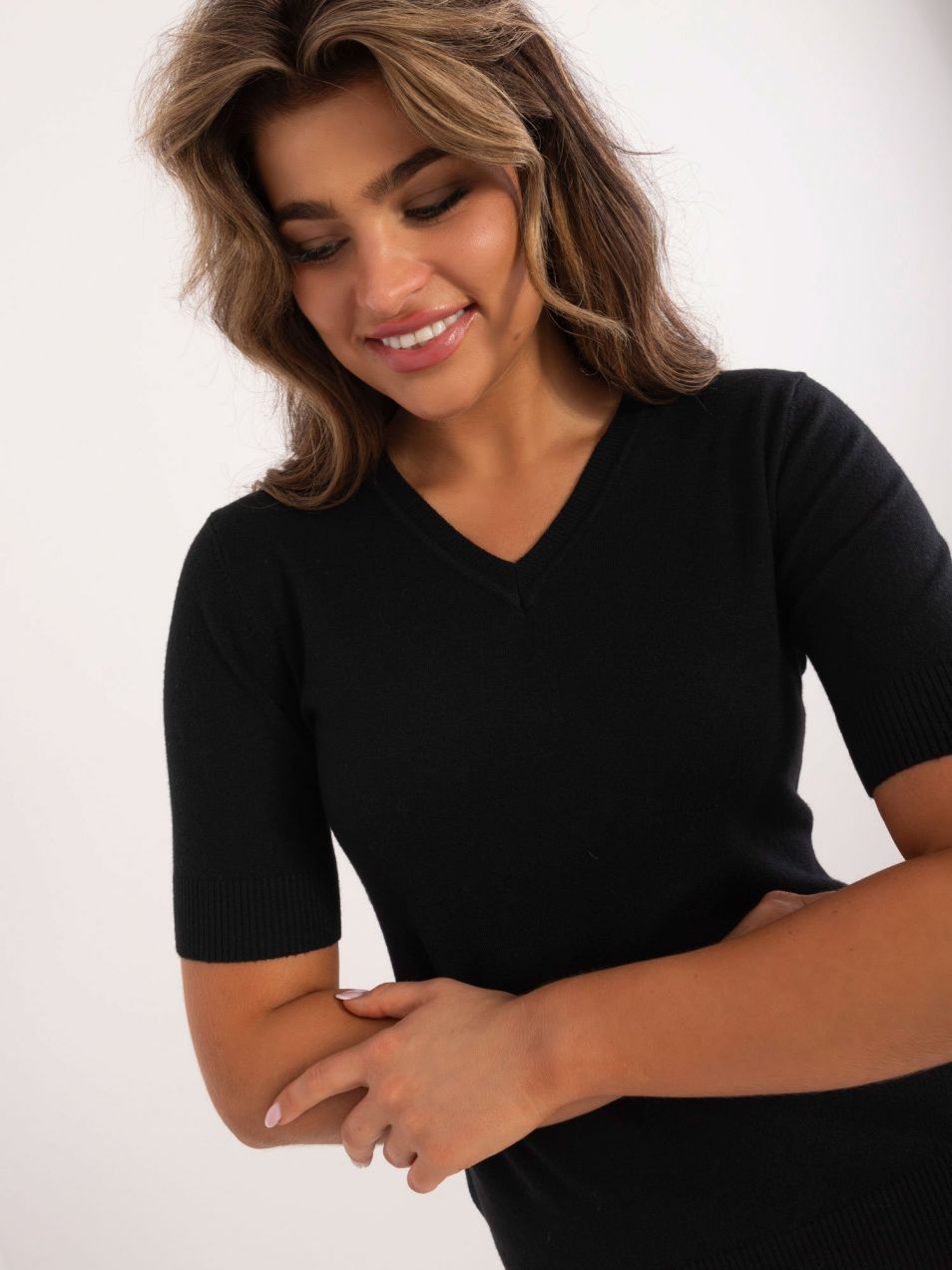Black classic viscose sweater