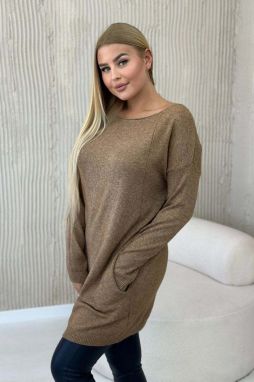 Viscose sweater with camel pockets