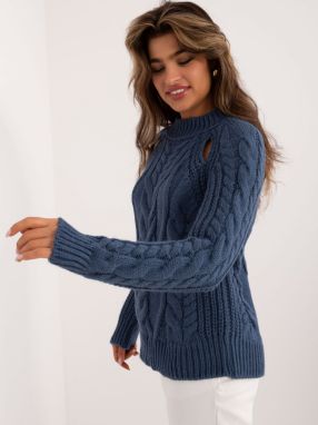 Dark blue women's knitted sweater